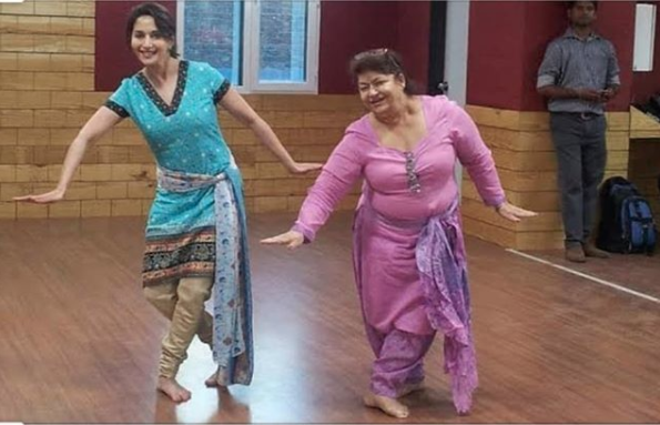 Saroj Khan and Madhuri Dixit